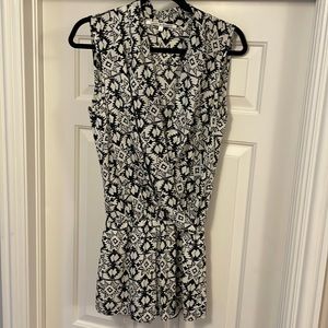 Black & Cream Wrap Front Romper